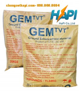Hoá chất giảm điện trở đất GEM TVT 11.34Kg/bao và 25Kg/bao – Việt Nam