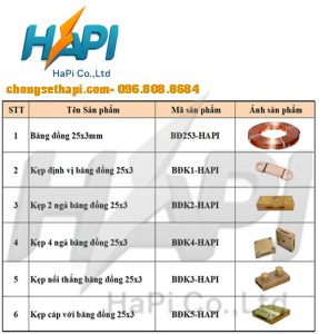 Kẹp băng đồng 25×3