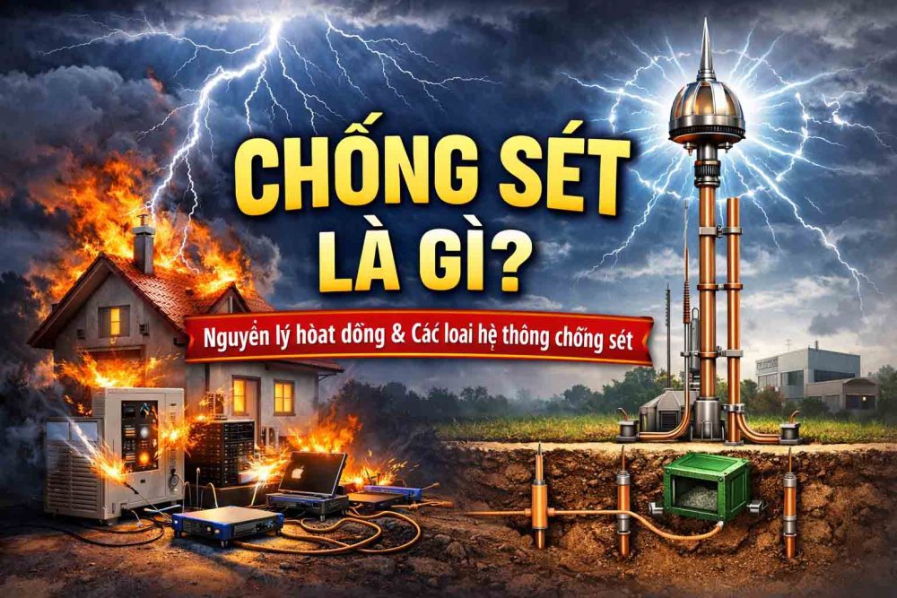 Chống sét là gì? Nguyên lý hoạt động và các loại hệ thống chống sét phổ biến hiện nay